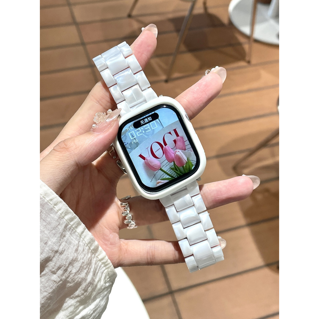 Dây đeo nhựa thời trang cho đồng hồ đeo tay chữ A 45mm 38mm 40mm 41mm 42mm 44mm Ultra 49mm Vòng đeo tay nữ cho iWatch Series 9 8 7 6 5 4 3 SE Phụ kiện dây đeo Correa
