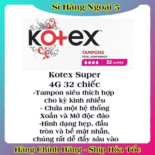 [CÓ CHE TÊN] Băng Vệ Sinh TAMPON Kotex các size - Hàng Châu Âu