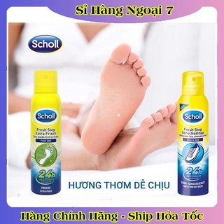 [CHE TÊN] Xịt khử mùi hôi chân & giày dép Scholl Fuss 150ml, ngăn mồ hôi chân
