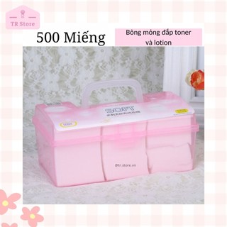 Bông mỏng đắp toner và lotion mask hộp 500 miếng Malian
