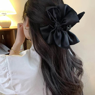Kẹp cá mập nơ lớn Satin không đều dành cho nữ