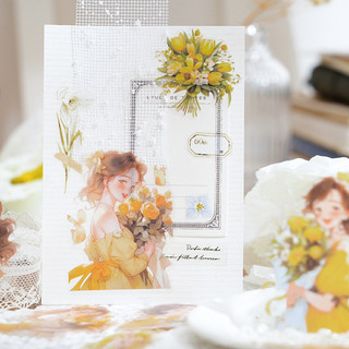 Enwei 30 Chiếc [Lãng Mạn Thế Giới Series] Thẩm Mỹ Tạp Chí Dán Nhãn Dán PET Giấy Thêu Sò Chất Liệu Sổ Lưu Niệm Bộ