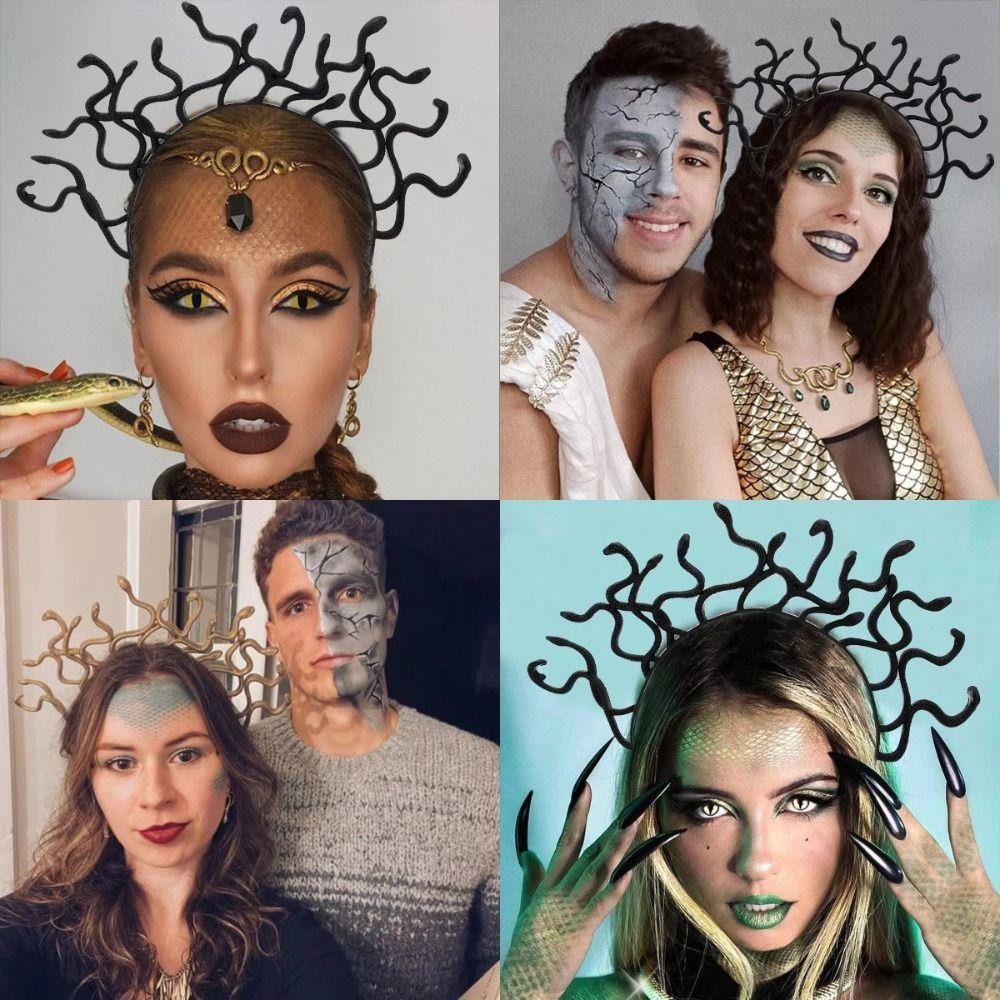 Băng đô THFENG Halloween với hình dạng vòng tóc rắn, phù hợp cho cosplay và hóa trang theo chủ đề thần thoại Hy Lạp