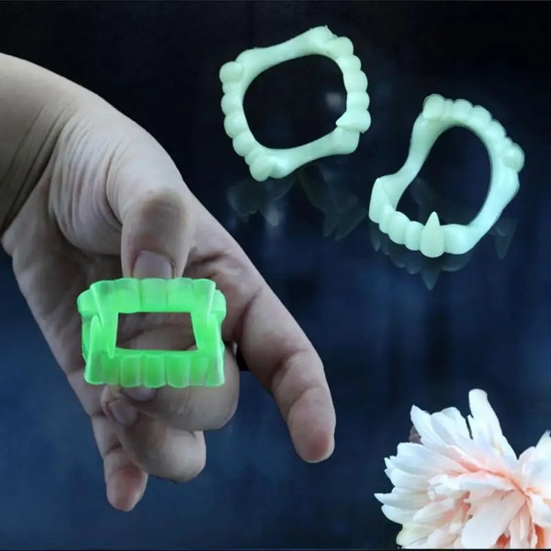 Halloween Đêm Ma Cà Rồng Cosplay Răng Giả Đồ Chơi Nhựa Không Độc Hại Răng Giả Terro Kid Dự Tiệc Cung Cấp