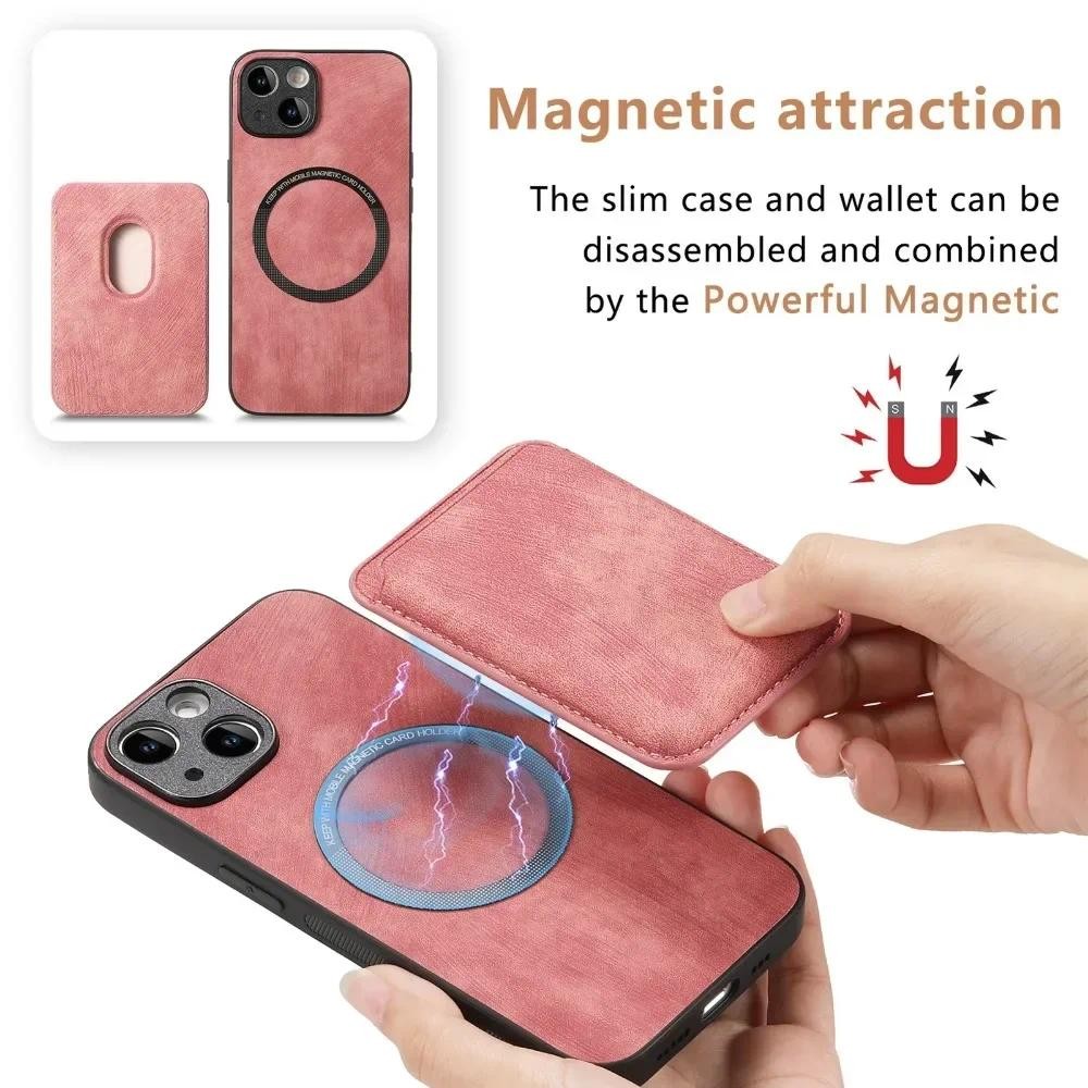 Ốp Da Vintage Có Hộp Đựng Thẻ Ví Có Thể Tháo Rời Cho iPhone 16 Pro Max 15 14 Plus 13 12 11 XR XS X 7 8 SE 2022