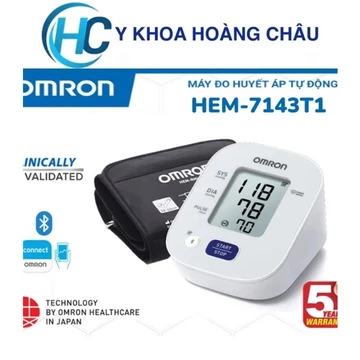 [CHÍNH HÃNG] Máy đo huyết áp tự động OMRON HEM-7143T1 lưu kết quả 30 lần (100% nhập khẩu Nhật Bản - bảo hành 5 năm)