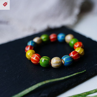 Alik 1 DIY Phụ Kiện Gốm Sọc Dưa Hấu Hạt Vòng Tay Nhiều Màu Sắc Hoa Men Hạt Vòng Tay Handmade Trang Sức VN
