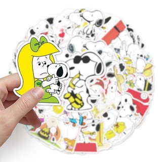 Bộ 50 Hoạt Hình Snoopy Miếng Dán Graffiti Cốc Nước Hành Lý Laptop Kid DIY Miếng Dán Chống Thấm Nước