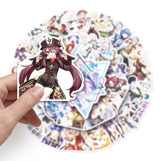 Bộ 50 Anime Trò Chơi Genshin Tác Động Miếng Dán Decal Hành Lý Laptop Xe Máy Graffiti Chống Thấm Nước PVC Miếng Dán Đồ Chơi Trẻ Em Miếng Dán