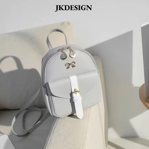 JKDESIGN Ba lô mini da PU đeo vai thắt nơ duyên dáng nhiều màu thích hợp cho nữ