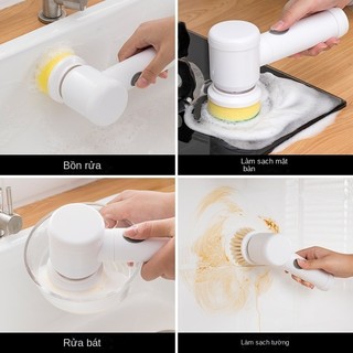 Bàn chải làm sạch điện thông minh chống nước cầm tay không dây đa chức năng làm sạch gia dụng