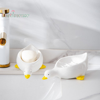 [Lostcorner] 1 Hộp xà phòng hình con vịt màu vàng Hộp đựng xà phòng hoạt hình Đĩa đựng xà phòng có thể thoát nước Hộp đựng xà phòng Đĩa đựng xà phòng cho khay Phụ kiện phòng tắm [Mới]