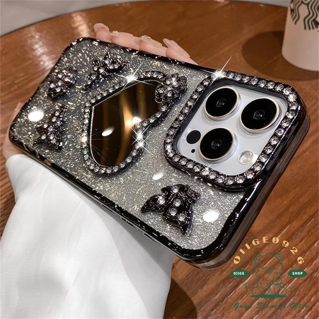 【 Ốp lưng iphone16 】 Vỏ điện thoại gương tình yêu kim cương iphone16 Pro Max 15 14 13 12 11 cho vỏ iPhone Vỏ mềm silicon TPU chống sốc
