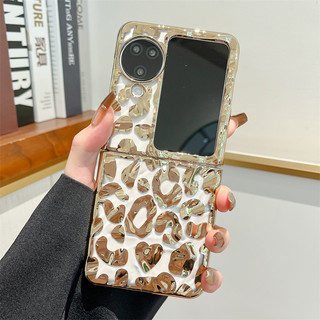 Ốp điện thoại gấp cho Oppo Find N2 N3 Mạ lật xếp li in hình con báo vòng tay vỏ điện thoại TPU cứng