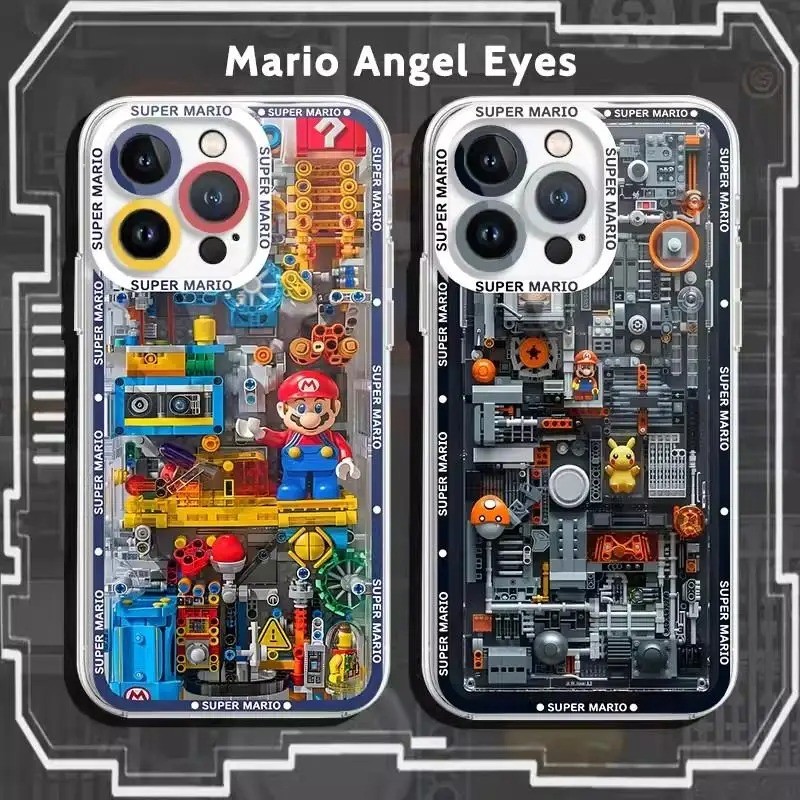Ốp Lưng Trò Chơi Super Mario Bros Cho iPhone 16 15 14 13 12 11 Pro Max XR X XS Max 7 8 14 15 Plus SE 2020 Mini Khối Xây Dựng Silicon Chống Sốc Trong Suốt Mềm - ảnh 2