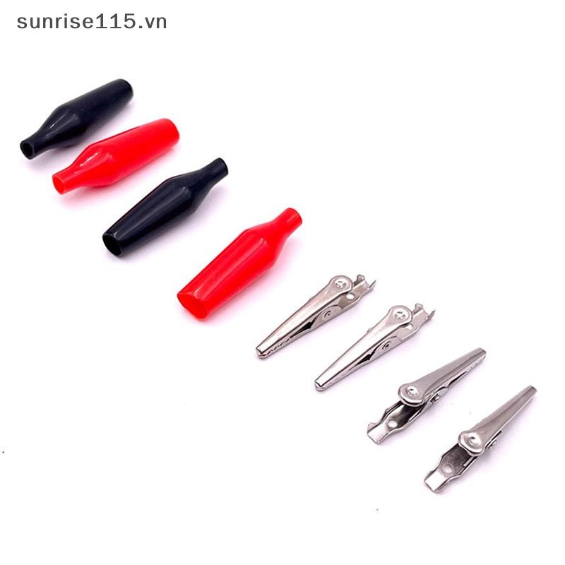 Srvn 12 Chiếc 28MM Đen Đỏ Xanh Đen Vàng Nhựa Mềm Bọc Tesg Đầu Dò Cá Sấu Kẹp Kiểm Tra.