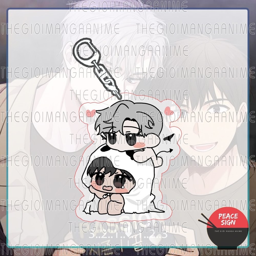 Móc khóa PASSION in hình boylove BL anime chibi mica trong acrylic dễ thương xinh xắn