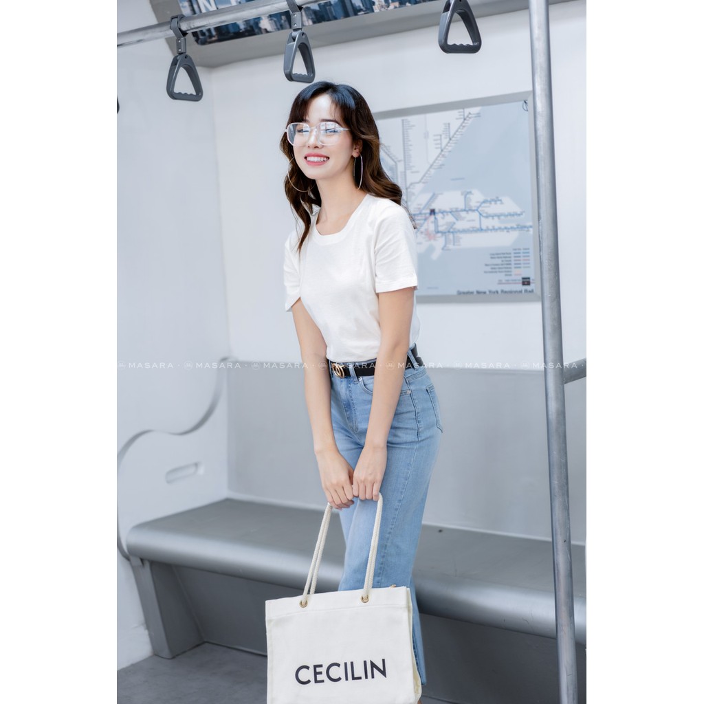 ÁO THUN CỔ TRÒN TRẮNG GẠO FORM VỪA PHONG CÁCH BASIC