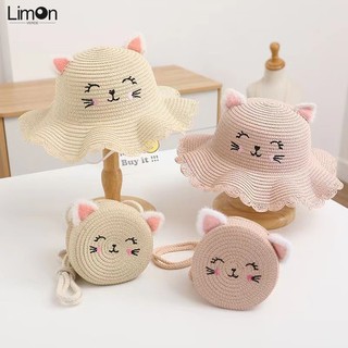 Mũ Cói Che Nắng Viền Gợn Sóng Phong Cách Hàn Quốc Ngọt Ngào Thời Trang Mùa Hè Mới Cho Bé Gái
