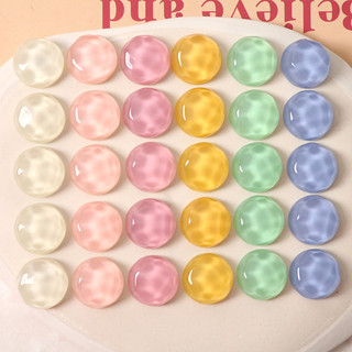 16mm Retro Hình Học Trong Suốt Nước Ripple Nửa Viên Tự Làm Nhựa Phụ Kiện Bông Tai Kẹp Tóc Vỏ Điện Thoại Chất Liệu Bán Buôn