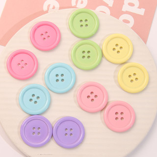 Phong cách Nhật Bản Macaron Nút tròn màu sắc đồng nhất Phụ kiện DIY Vật liệu thủ công Nút quần áo Phụ kiện bán buôn
