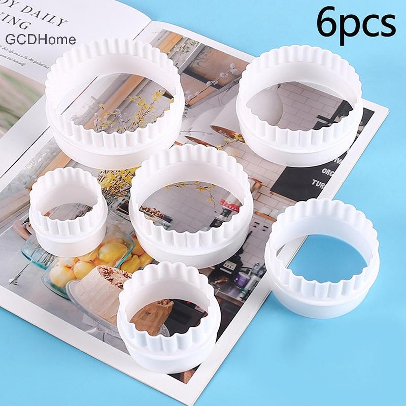 Gcdhome 6 Cái / bộ Dụng Cụ Cắt Bánh Quy Hai Mặt Sóng Trắng Cho Dụng Cụ Nhà Bếp Nướng Bánh Ngọt Sô Cô La Kẹo Dụng Cụ Cho Gia Đình Bánh Ngọt HOT