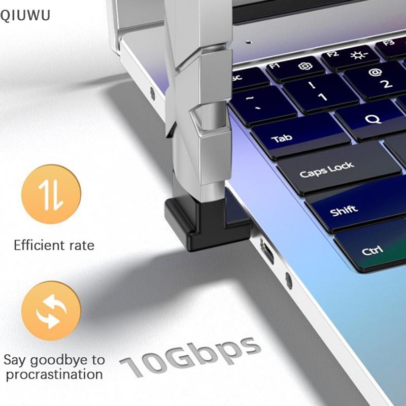 Bộ chuyển đổi điện thoại di động QIUWU USB-A 90 độ USB C sang USB A Adapter Góc phải USB A 3.0 Nam sang USB Type C Conenctor Bộ chuyển đổi đĩa USB máy tính.