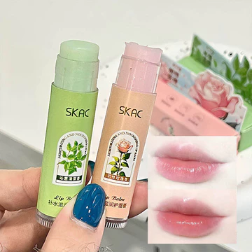 Son môi Dưỡng ẩm và dưỡng ẩm Zhizhi Rose Green Tea Lip Balm Sữa dưỡng ẩm Son môi Chống nứt nẻ Da chết Chăm sóc môi hồng Son không màu