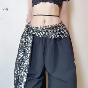 Xu hướng hip-hop sequin eo khăn jazz khiêu vũ dạ hội quấn váy đai phù hợp với dây thắt lưng phụ kiện