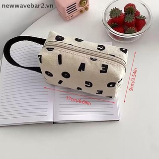 [Mới] Túi đựng mỹ phẩm chữ màu be đơn giản hợp thời trang Túi xách thời trang Du lịch Nhà vệ sinh di động Túi quà tặng dung tích lớn cho bé gái.