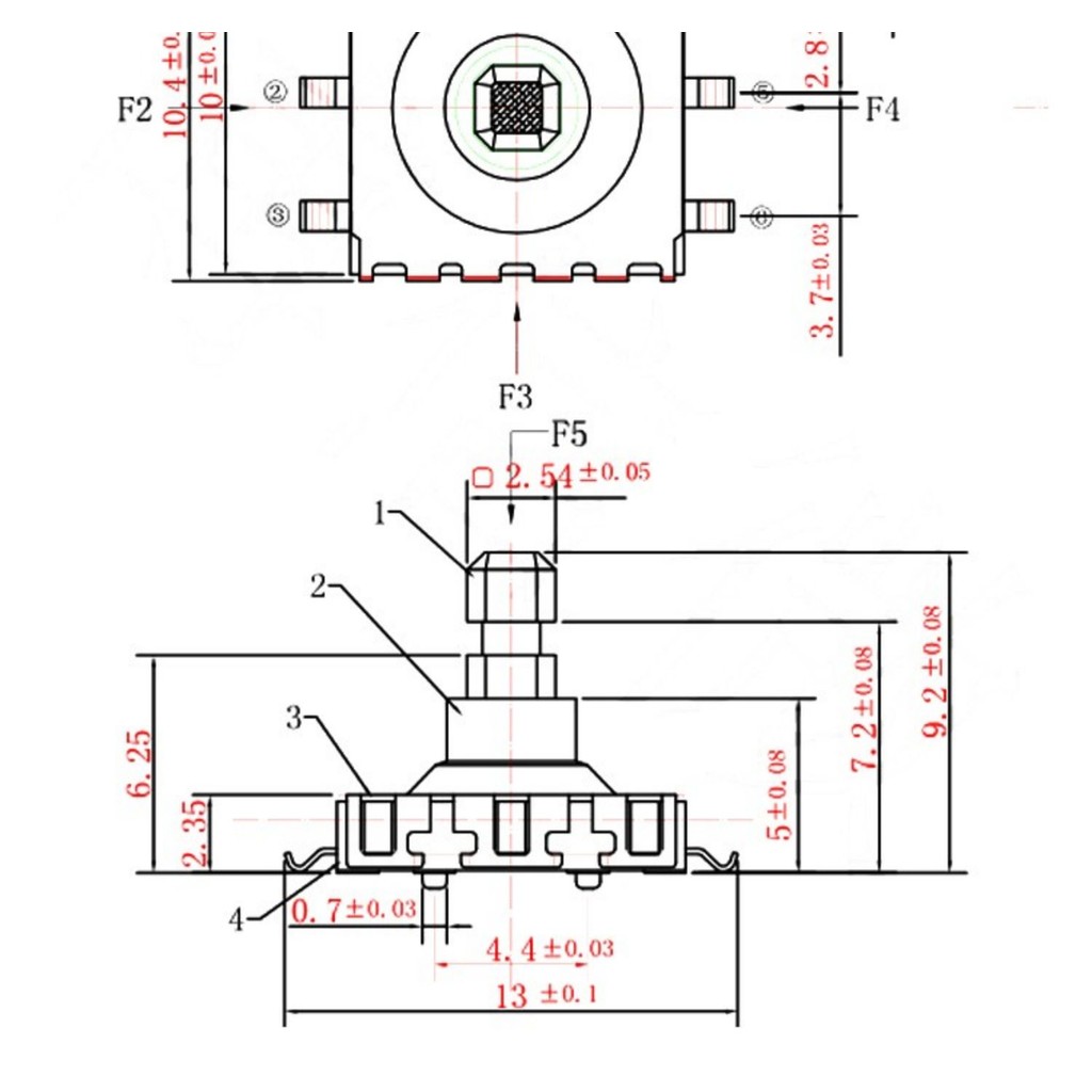 Công tắc năm chiều Đa chức năng Công tắc đa hướng Nút đặt lại cảm ứng nhẹ 10 * 10 * 10 Pin
