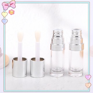 [beautifulhome] Ống bóng môi bạc mạ điện 8ML Bàn chải lớn Ống dưỡng môi bằng nhựa Son môi Mẫu nhỏ Hộp đựng mỹ phẩm Chai mẫu [làm đẹp]