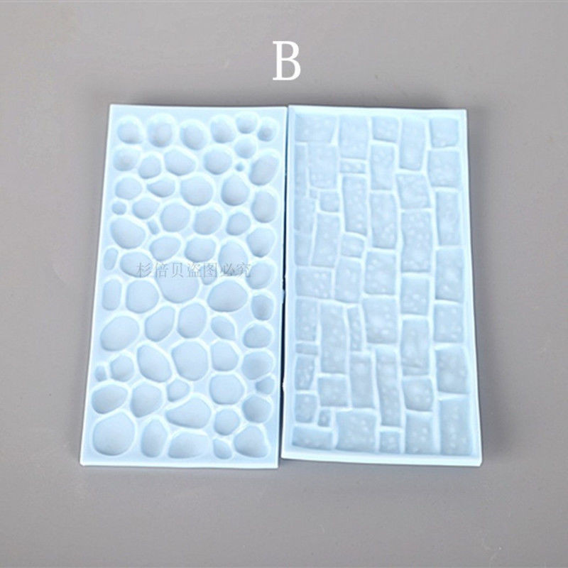 Mô Phỏng Hạt Gỗ Thành Phố Sỏi Họa Tiết Nhỏ In Nhựa Nướng Bánh Fondant Xung Quanh Đất Sét Mềm Khuôn K0CO