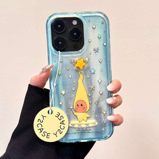 Ốp điện thoại xoay âm thanh nổi toàn màn hình màu xanh dễ thương cho iPhone16 15 14 13 Pro max Bảo vệ Camera chống sốc Vỏ cứng chống rơi