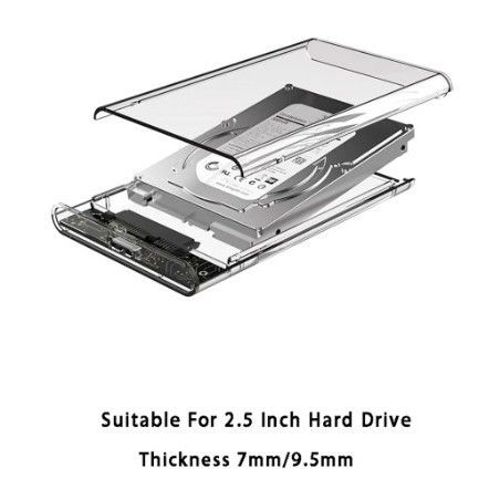 [COD] HDD Box 2.5" G21U3 Trong Suốt – SATA III USB 3.0, Nắp Trượt, Gắn Ổ Cứng 2TB, Bảo Hành 12 Tháng