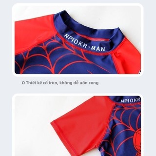 Đồ bơi Spider Man cho bé trai - Bộ 3 món tay ngắn, nhanh khô, chống nắng