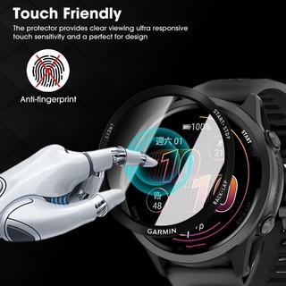 Dành Cho Garmin Forerunner 970 1-3 Chiếc Full Cover Cong Cạnh Đen Kính Cường Lực Phim Cho Garmin Forerunner 570 47mm 42mm Kính Chống Trầy Xước Phim Bảo Vệ Màn Hình