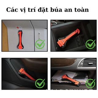 Búa thoát hiểm ô tô búa phá kính đa năng cứu hộ MOTEX