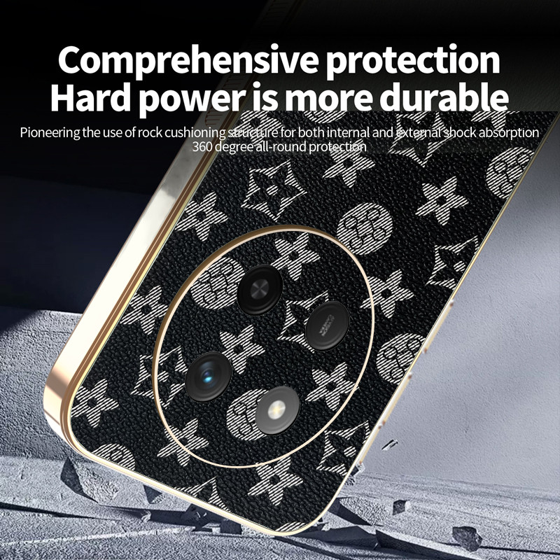 Ốp Lưng Cho Honor X9C X9B Thời Trang Cổ Điển Thời Trang Da Thời Trang Mạ Điện TPU Edge Chống Rơi Vỏ Điện Thoại