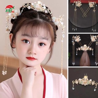 Hanfu Phù Hợp Với Kim Cương Giả Kẹp Tóc Hình Hoa - Bộ Chân Tóc Phong Cách Trung Hoa
