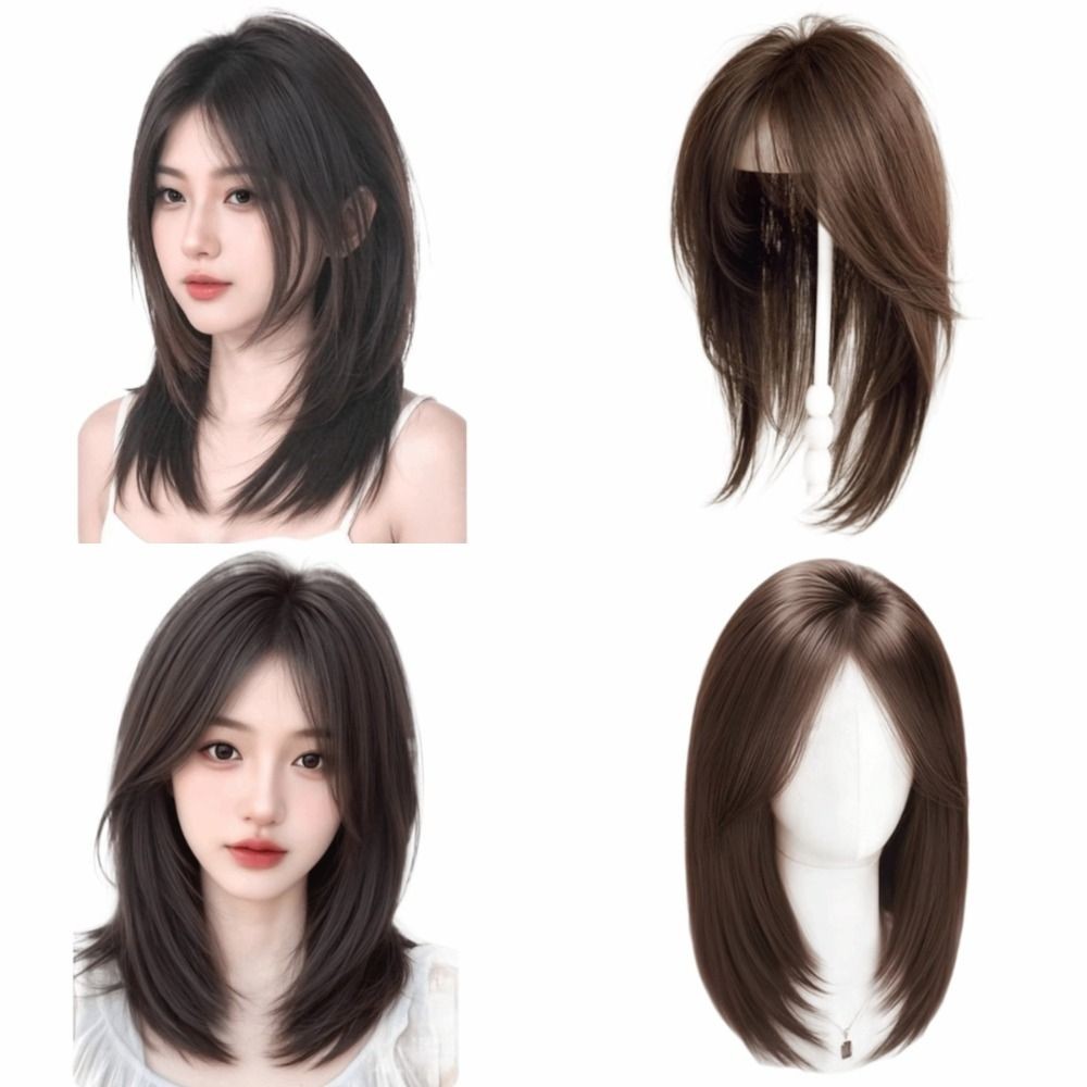 FUHUIOT Tóc Lớp Thẳng Dài - Tổng Hợp Trong Đầu, Thay Thế Khối Lông Tơ Tự Nhiên
