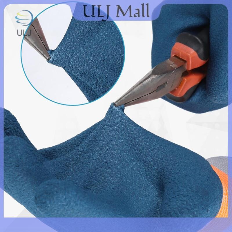 ULJ 1 Cặp Găng tay làm việc chống trượt chống mài mòn Bảo vệ xưởng sửa chữa tự động Găng tay bảo hộ lao động Găng tay cao su lốp.