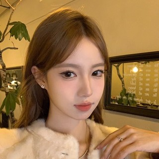 Bông tai chữ H trắng đính kim cương nữ, nhỏ đa năng, phong cách Hàn Quốc, thời trang nhẹ nhàng, phụ kiện đi lại hàng ngày