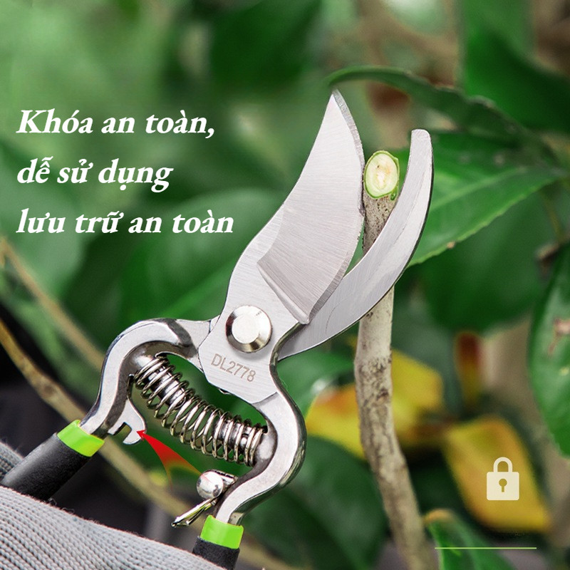 Kéo Cắt Tỉa Cành Cây Cảnh Siêu Sắc Bén, Cắt Cành Khô, Cành Cao Dễ Dàng,  Tay Cầm Thoải Mái
