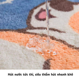Thảm Lau Chân Nhà Tắm Cashmere Lông Cừu Hình Thú Dễ Thương, Thảm Chùi Chân Chống Trượt Thấm Hút Nước