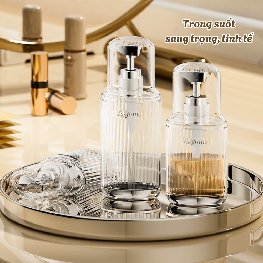 Combo Lọ Chiết Mỹ Phẩm Du Lịch Trong Suốt Nắp Nhấn Cao Cấp Thiết Kế Sang Trọng, Tiện Lợi Mang Theo DinoHome