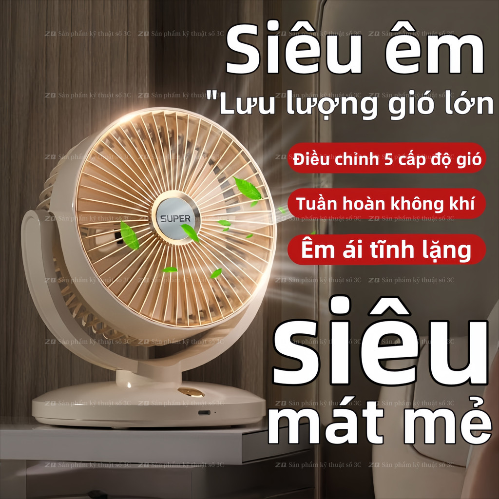 QUẠT ĐIỀU HÒA MINI CAO CẤP 2025 - Quạt USB + đèn LED + phun sương, dùng cho văn phòng/phòng ngủ, bảo hành 2 năm