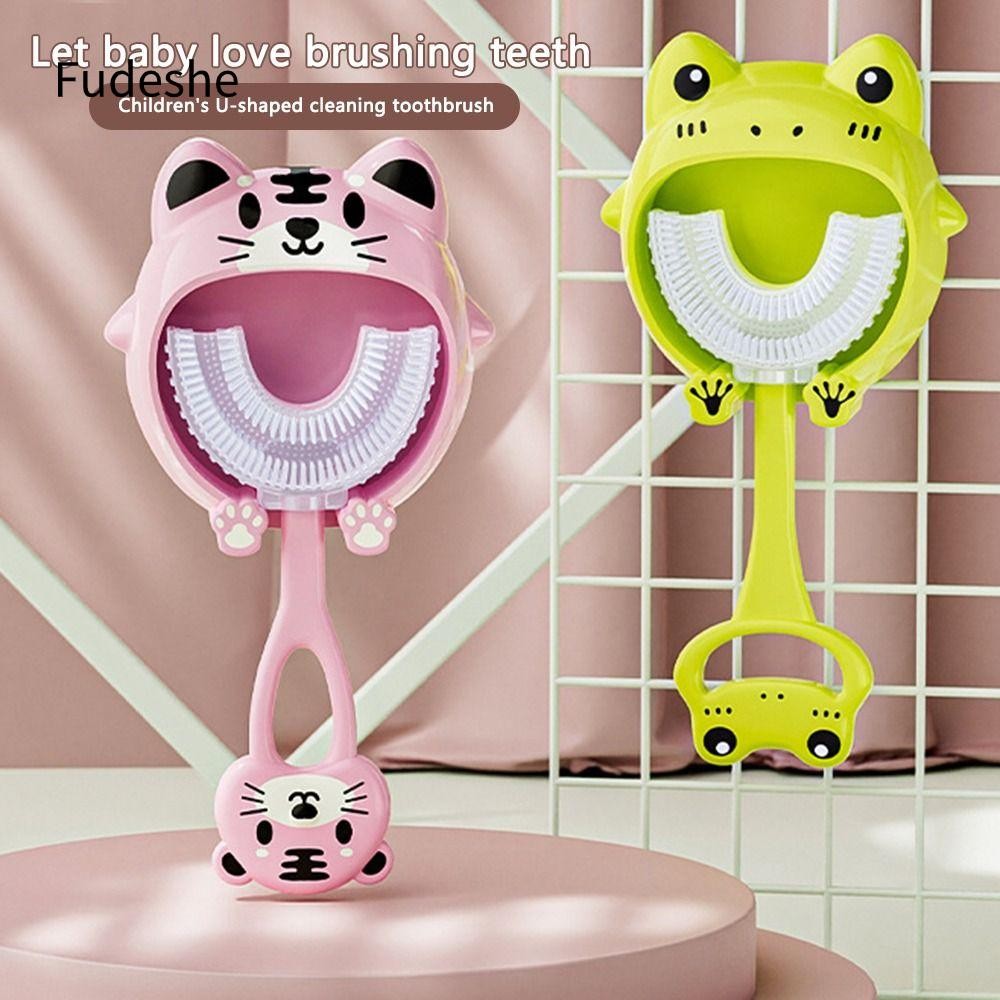 Bàn chải đánh răng hình chữ U FUDESHE Silicon hữu ích A Dent Enfant Cleaning Brosse