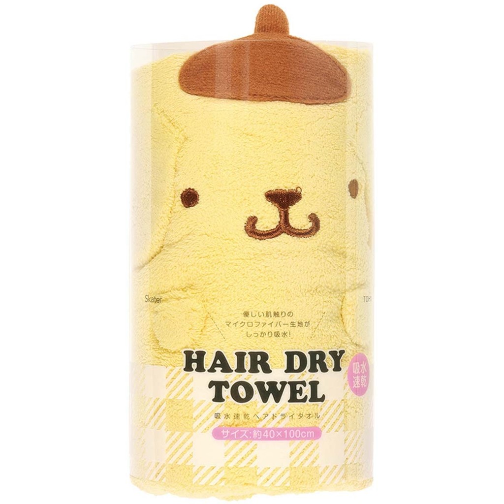 Skater Absorbent Quick-Dry Hair Drying Towel Pompompurin Sanrio 40x100cm TOH1-A Direct From Japan