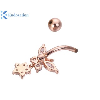 Kudosation Zircon Phẫu Thuật Thép Rốn Xuyên Bụng Nút Nhẫn Trang Sức Cơ Thể